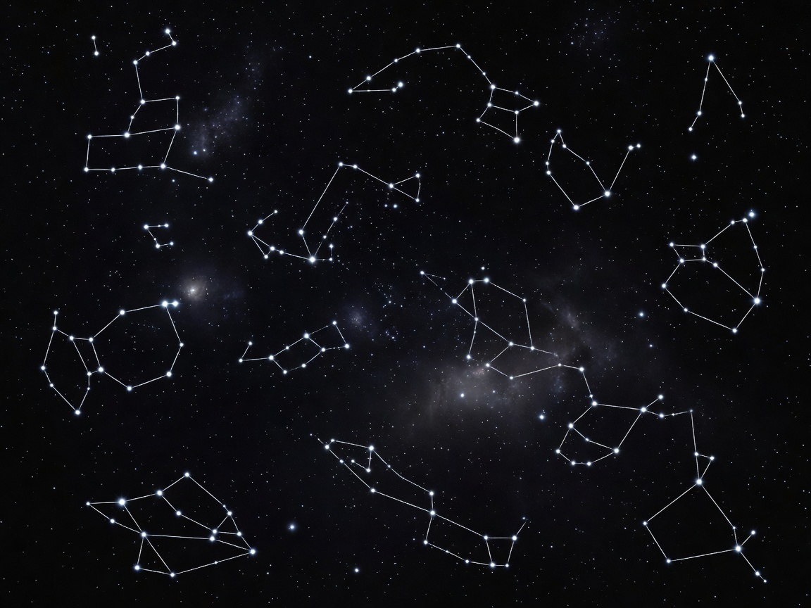 Star map highlighting various constellations